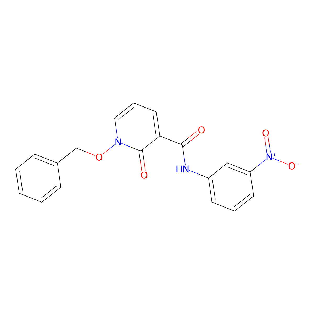1-(benzyloxy)-N-(3-nitrophenyl)-2-oxo-1,2-dihydropyridine-3-carboxamide molecular structure, CAS 852364-53-5