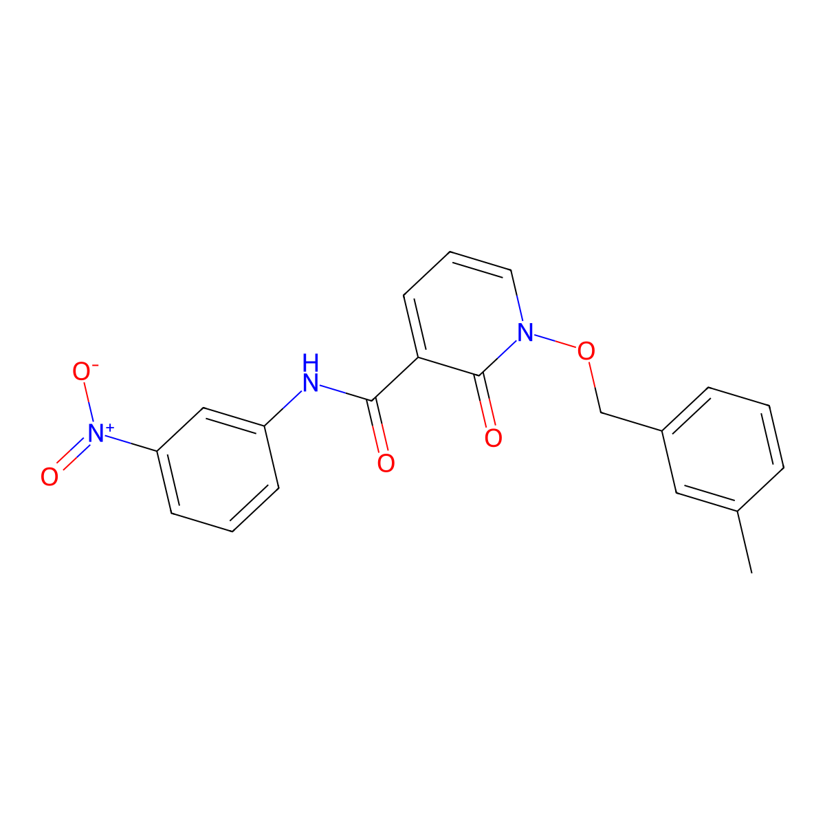 1-((3-methylbenzyl)oxy)-N-(3-nitrophenyl)-2-oxo-1,2-dihydropyridine-3-carboxamide molecular structure, CAS 852364-54-6