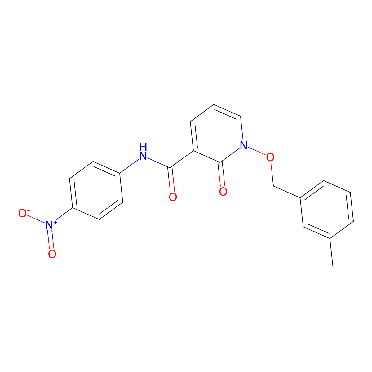 1-((3-methylbenzyl)oxy)-N-(4-nitrophenyl)-2-oxo-1,2-dihydropyridine-3-carboxamide molecular structure, CAS 852364-57-9