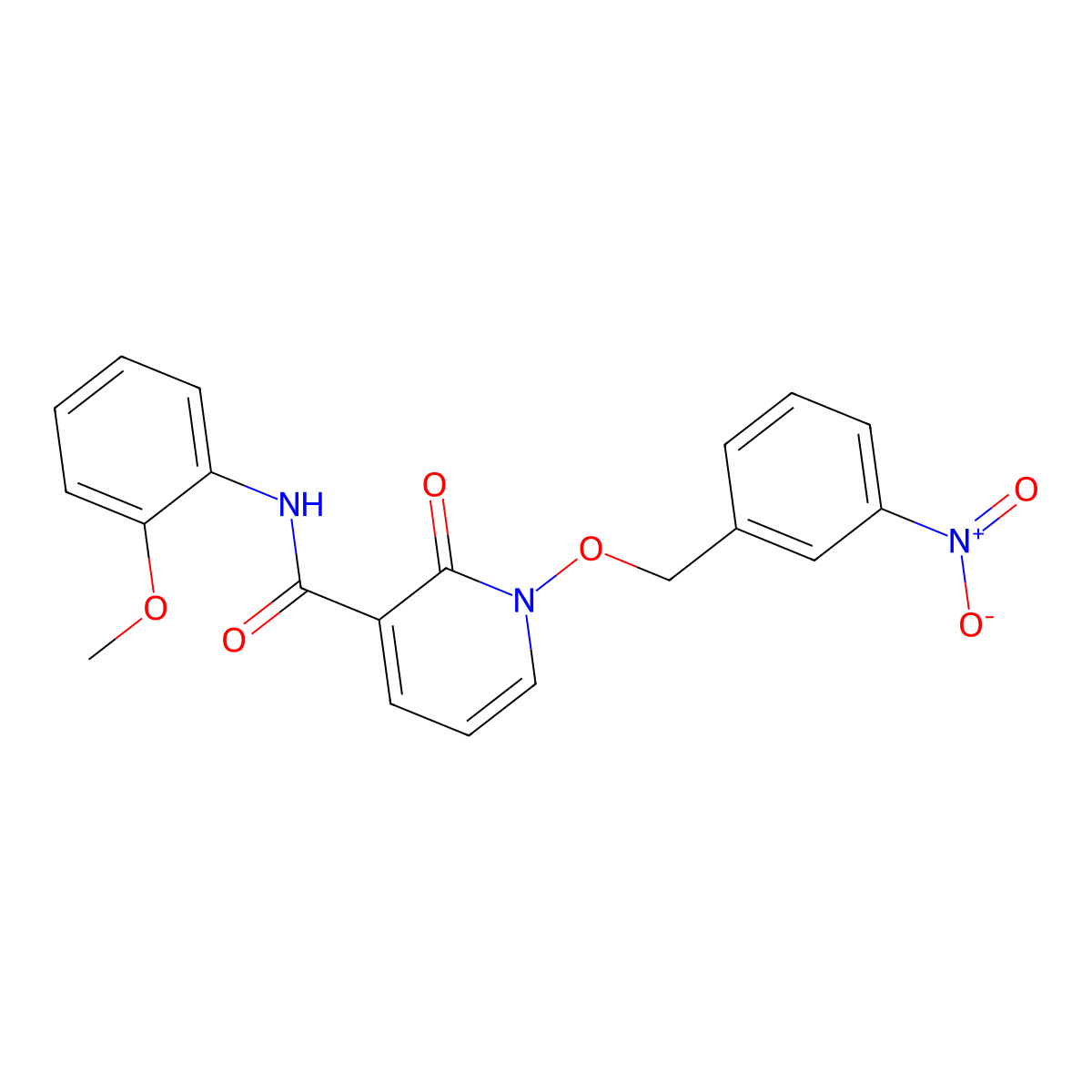 N-(2-methoxyphenyl)-1-((3-nitrobenzyl)oxy)-2-oxo-1,2-dihydropyridine-3-carboxamide molecular structure, CAS 852364-62-6