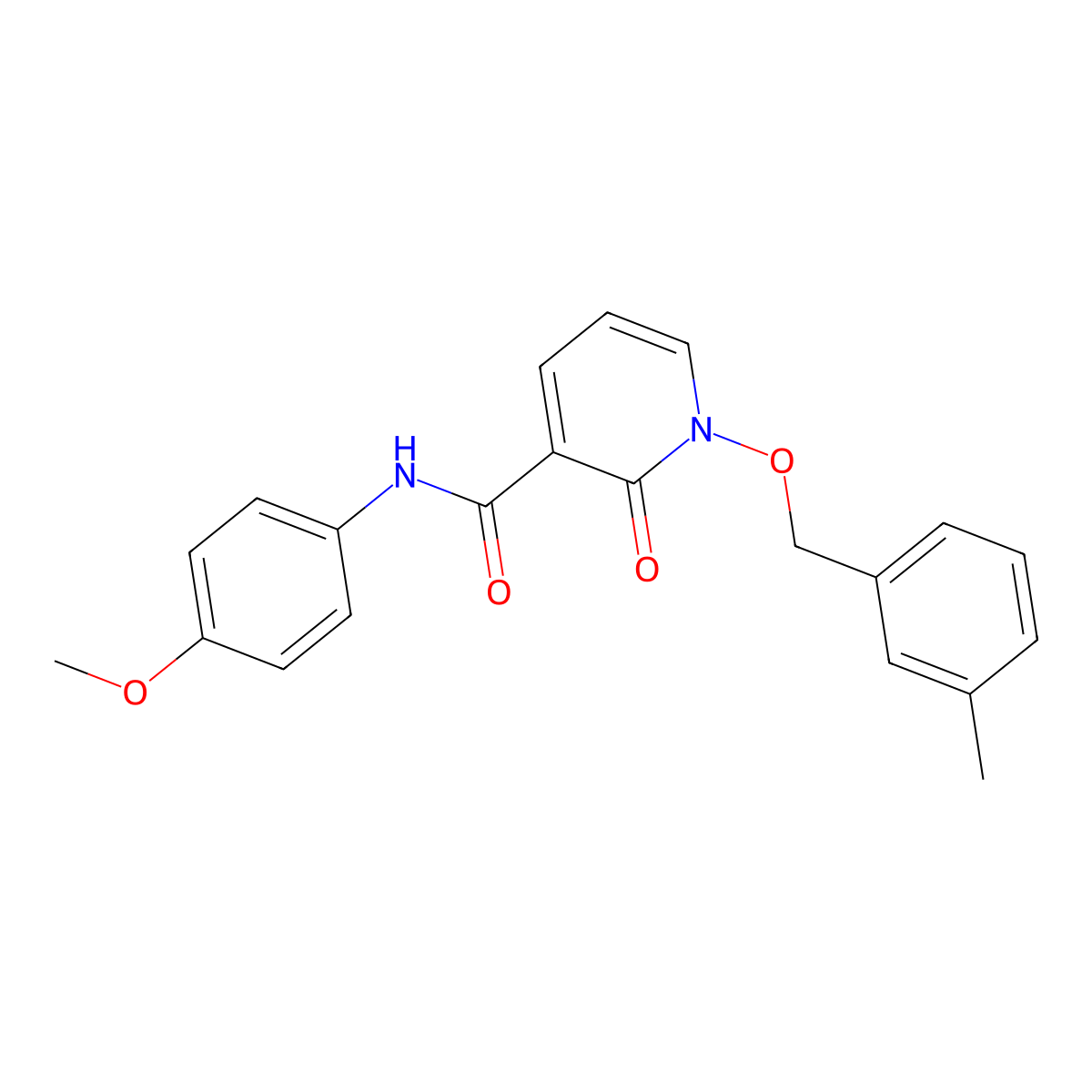 N-(4-methoxyphenyl)-1-((3-methylbenzyl)oxy)-2-oxo-1,2-dihydropyridine-3-carboxamide molecular structure, CAS 852364-68-2