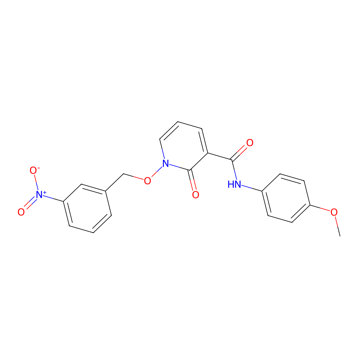 N-(4-methoxyphenyl)-1-((3-nitrobenzyl)oxy)-2-oxo-1,2-dihydropyridine-3-carboxamide molecular structure, CAS 852364-70-6