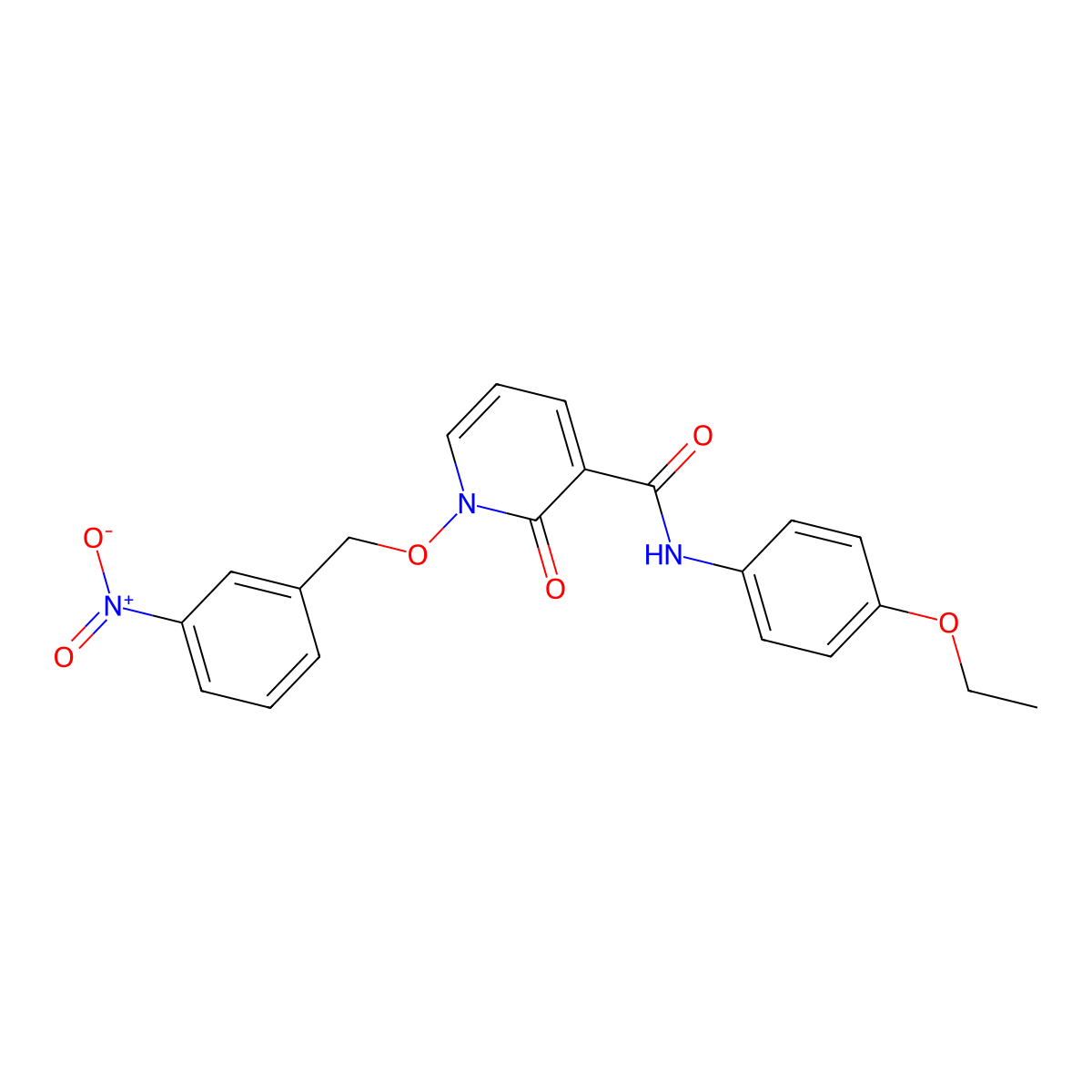 N-(4-ethoxyphenyl)-1-((3-nitrobenzyl)oxy)-2-oxo-1,2-dihydropyridine-3-carboxamide molecular structure, CAS 852364-78-4