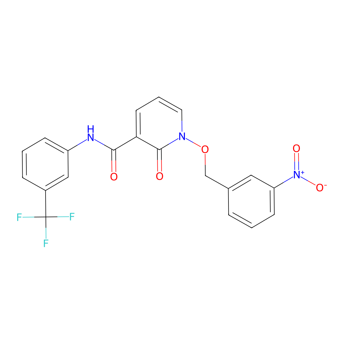 1-[(3-nitrophenyl)methoxy]-2-oxo-N-[3-(trifluoromethyl)phenyl]-1,2-dihydropyridine-3-carboxamide molecular structure, CAS 852364-91-1