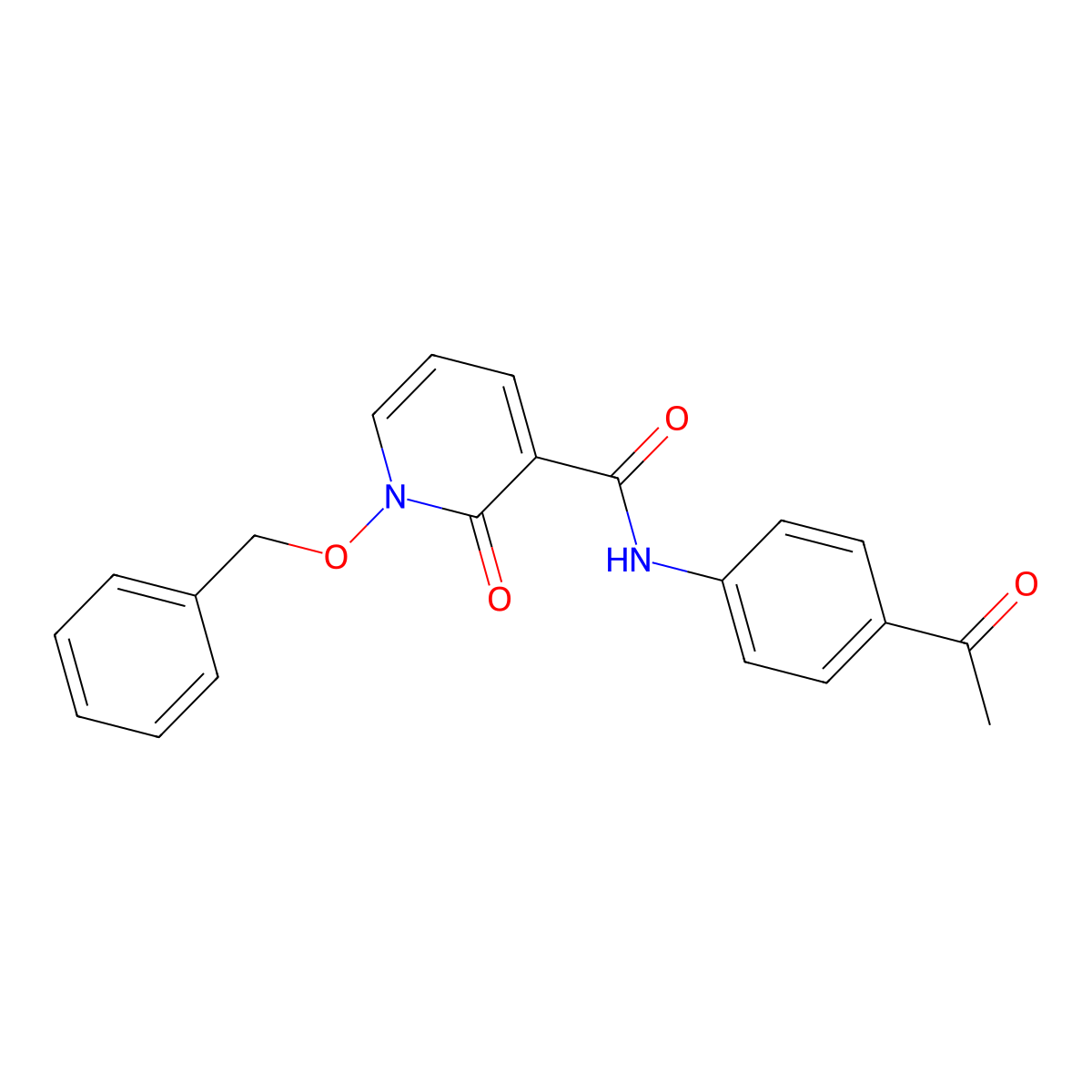 N-(4-acetylphenyl)-1-(benzyloxy)-2-oxo-1,2-dihydropyridine-3-carboxamide molecular structure, CAS 852364-92-2