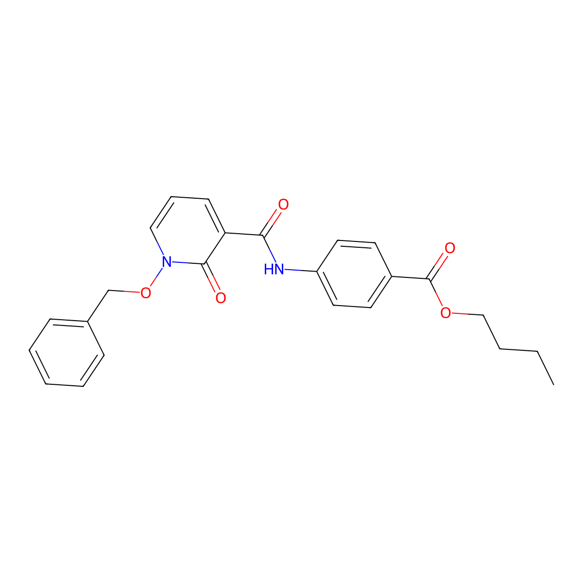 Butyl 4-[1-(benzyloxy)-2-oxo-1,2-dihydropyridine-3-amido]benzoate molecular structure, CAS 852365-07-2