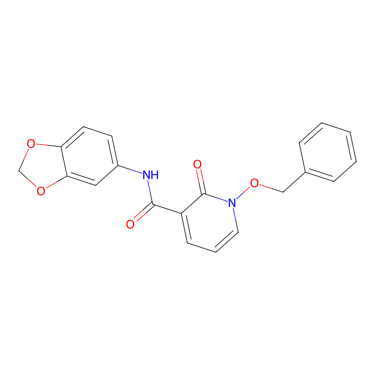 N-1,3-benzodioxol-5-yl-1-(benzyloxy)-2-oxo-1,2-dihydropyridine-3-carboxamide molecular structure, CAS 852365-17-4
