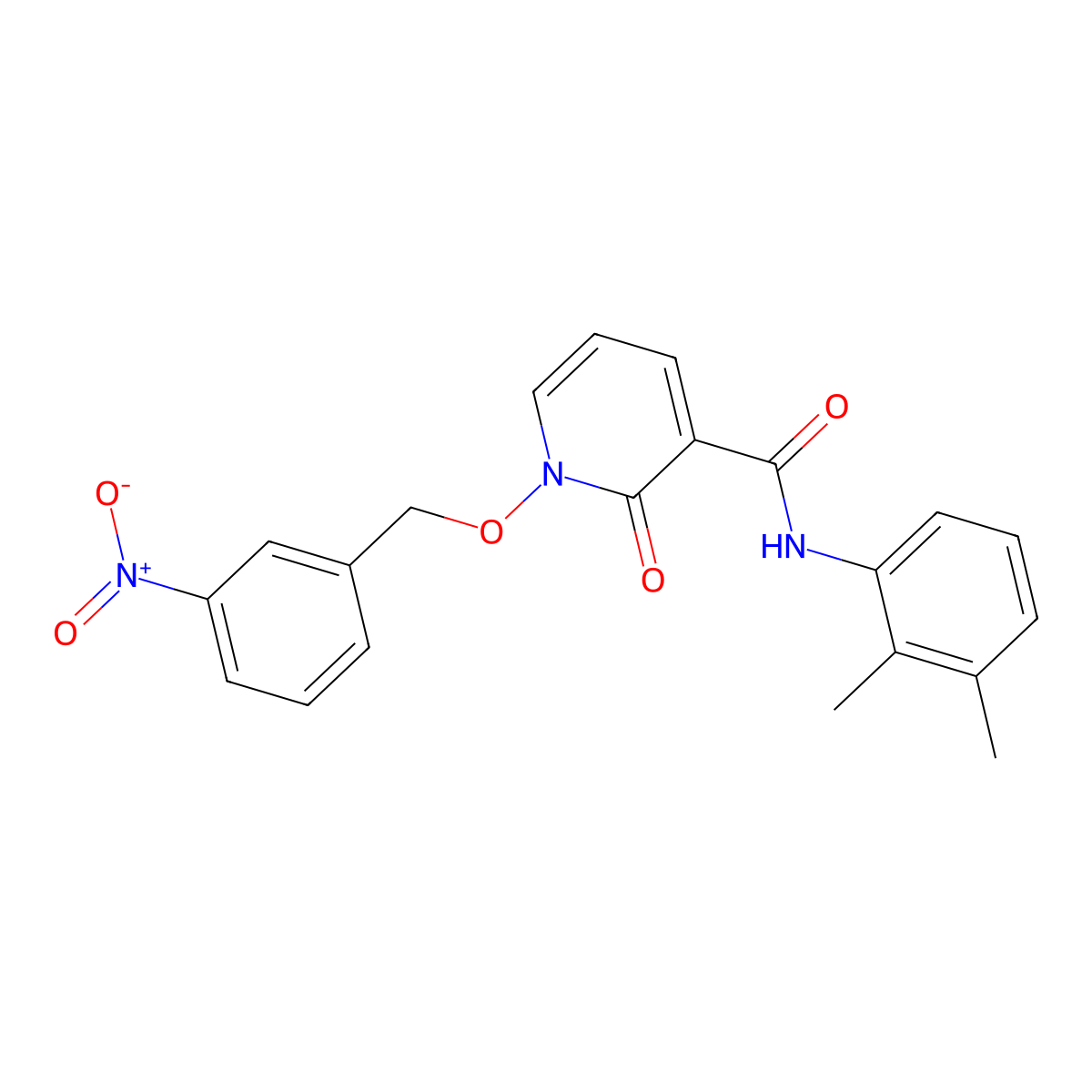 N-(2,3-dimethylphenyl)-1-((3-nitrobenzyl)oxy)-2-oxo-1,2-dihydropyridine-3-carboxamide molecular structure, CAS 852365-27-6