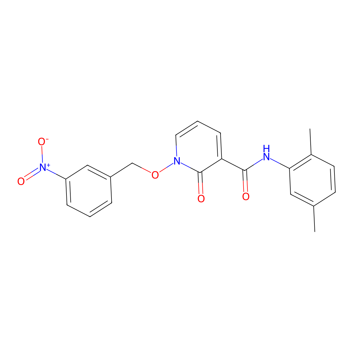 N-(2,5-dimethylphenyl)-1-((3-nitrobenzyl)oxy)-2-oxo-1,2-dihydropyridine-3-carboxamide molecular structure, CAS 852365-34-5