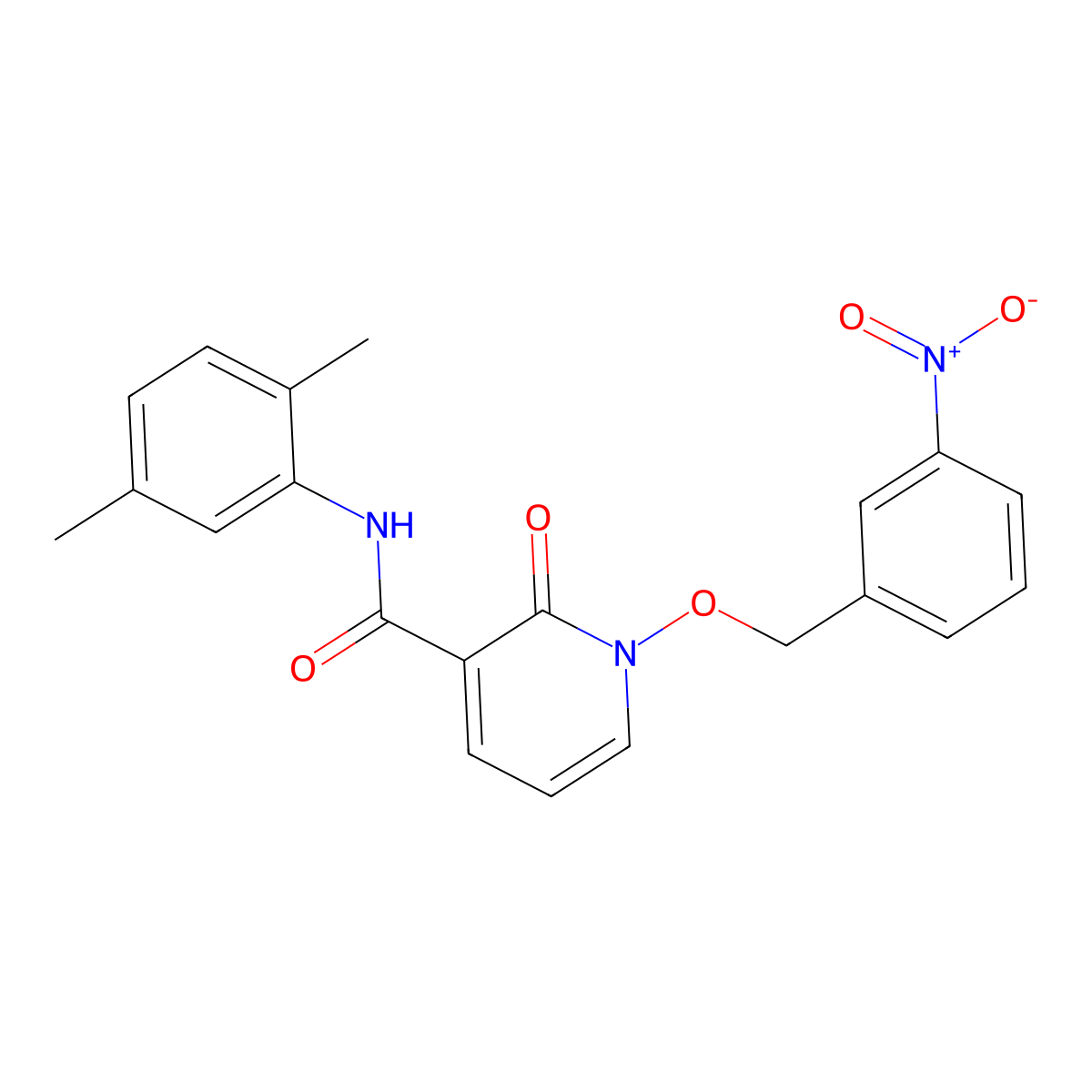 N-(2,5-dimethylphenyl)-1-((3-nitrobenzyl)oxy)-2-oxo-1,2-dihydropyridine-3-carboxamide molecular structure, CAS 852365-34-5