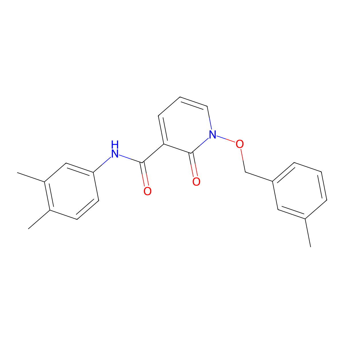 N-(3,4-dimethylphenyl)-1-((3-methylbenzyl)oxy)-2-oxo-1,2-dihydropyridine-3-carboxamide molecular structure, CAS 852365-36-7