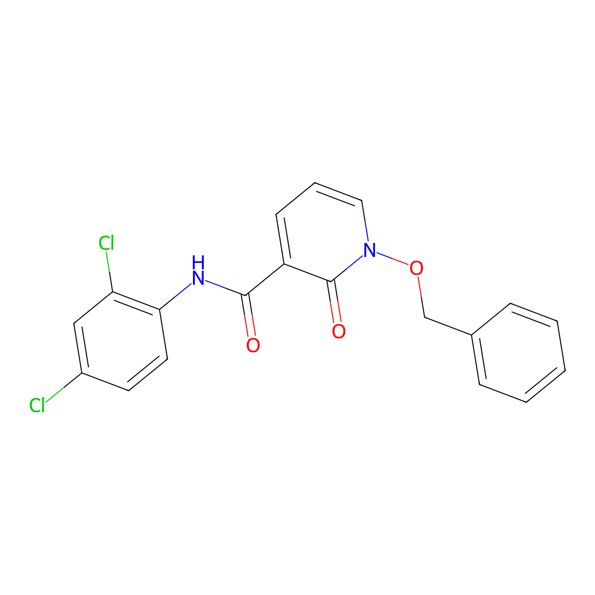 1-(benzyloxy)-N-(2,4-dichlorophenyl)-2-oxo-1,2-dihydropyridine-3-carboxamide molecular structure, CAS 852365-46-9