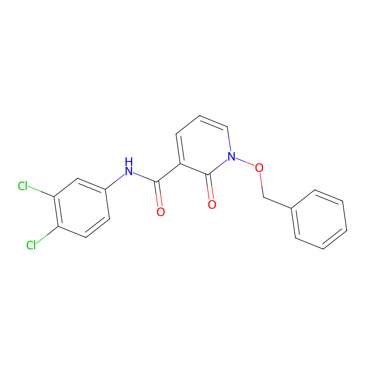1-(benzyloxy)-N-(3,4-dichlorophenyl)-2-oxo-1,2-dihydropyridine-3-carboxamide molecular structure, CAS 852365-50-5