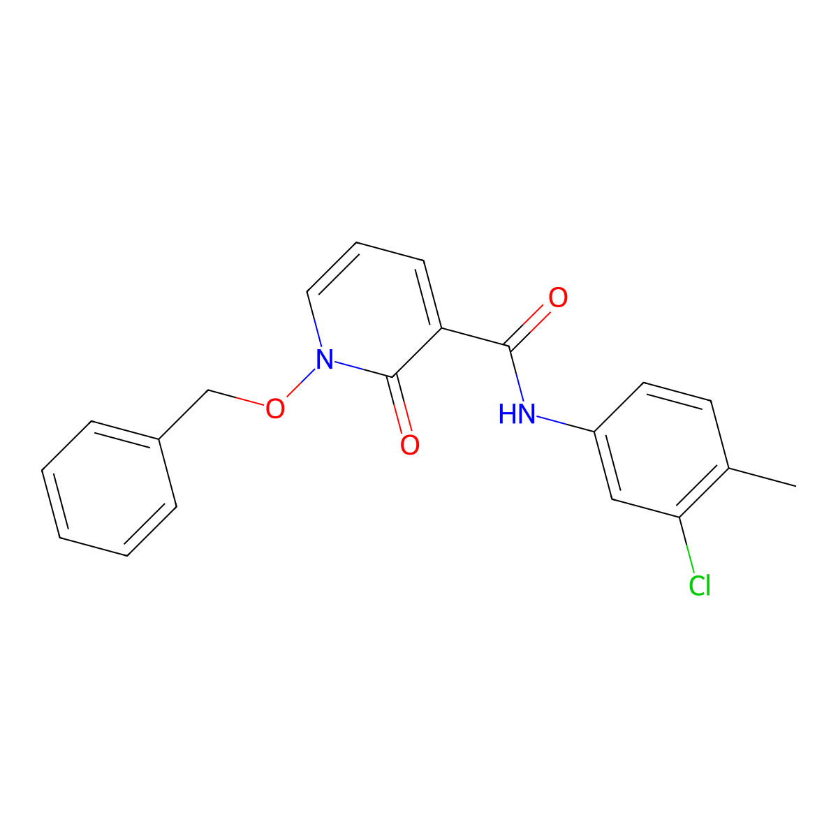 1-(benzyloxy)-N-(3-chloro-4-methylphenyl)-2-oxo-1,2-dihydropyridine-3-carboxamide molecular structure, CAS 852365-61-8