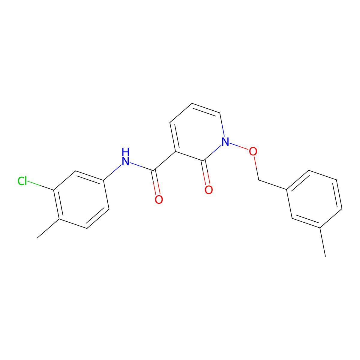 N-(3-chloro-4-methylphenyl)-1-((3-methylbenzyl)oxy)-2-oxo-1,2-dihydropyridine-3-carboxamide molecular structure, CAS 852365-62-9