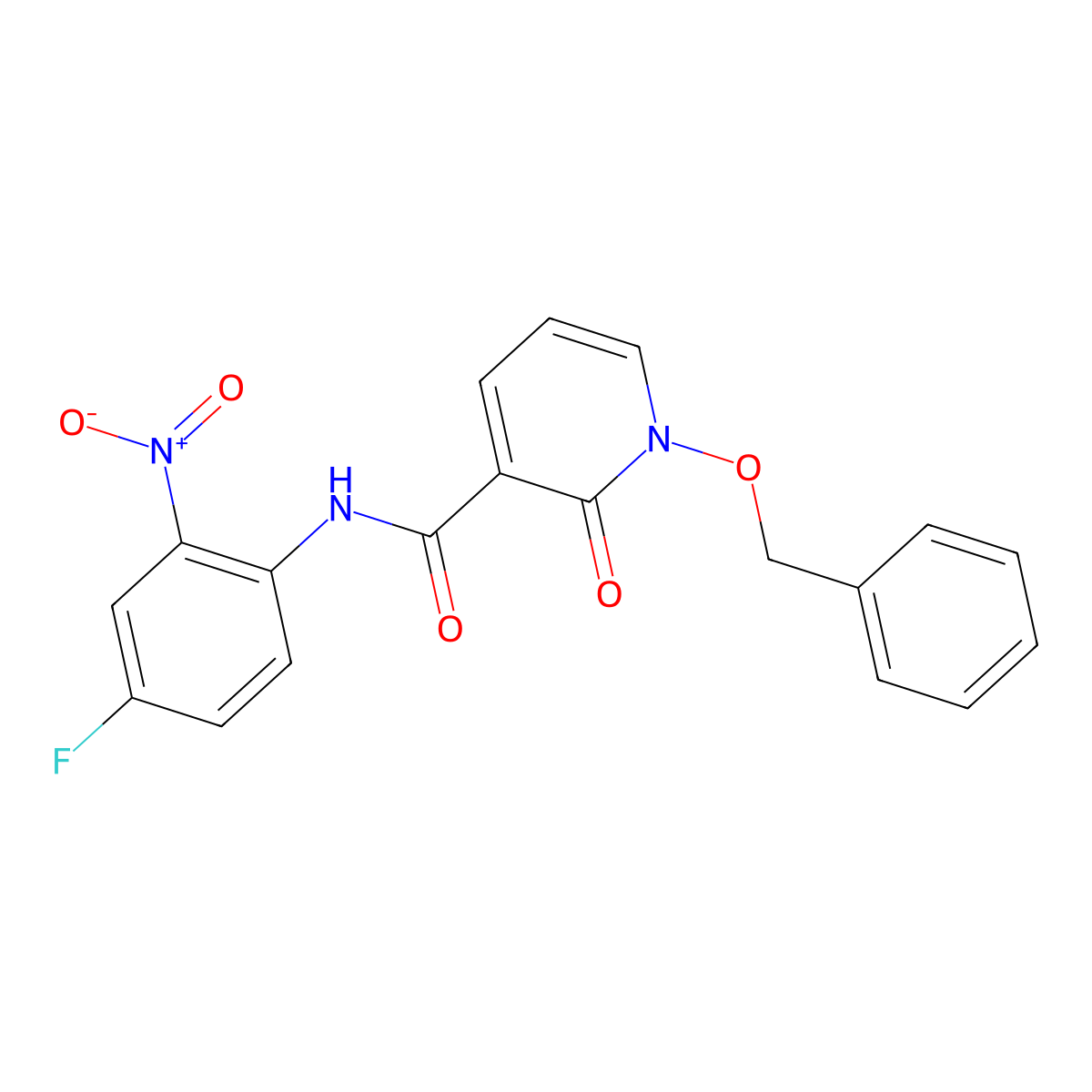1-(benzyloxy)-N-(4-fluoro-2-nitrophenyl)-2-oxo-1,2-dihydropyridine-3-carboxamide molecular structure, CAS 852365-65-2