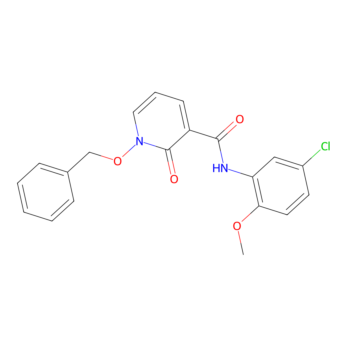 1-(benzyloxy)-N-(5-chloro-2-methoxyphenyl)-2-oxo-1,2-dihydropyridine-3-carboxamide molecular structure, CAS 852365-67-4