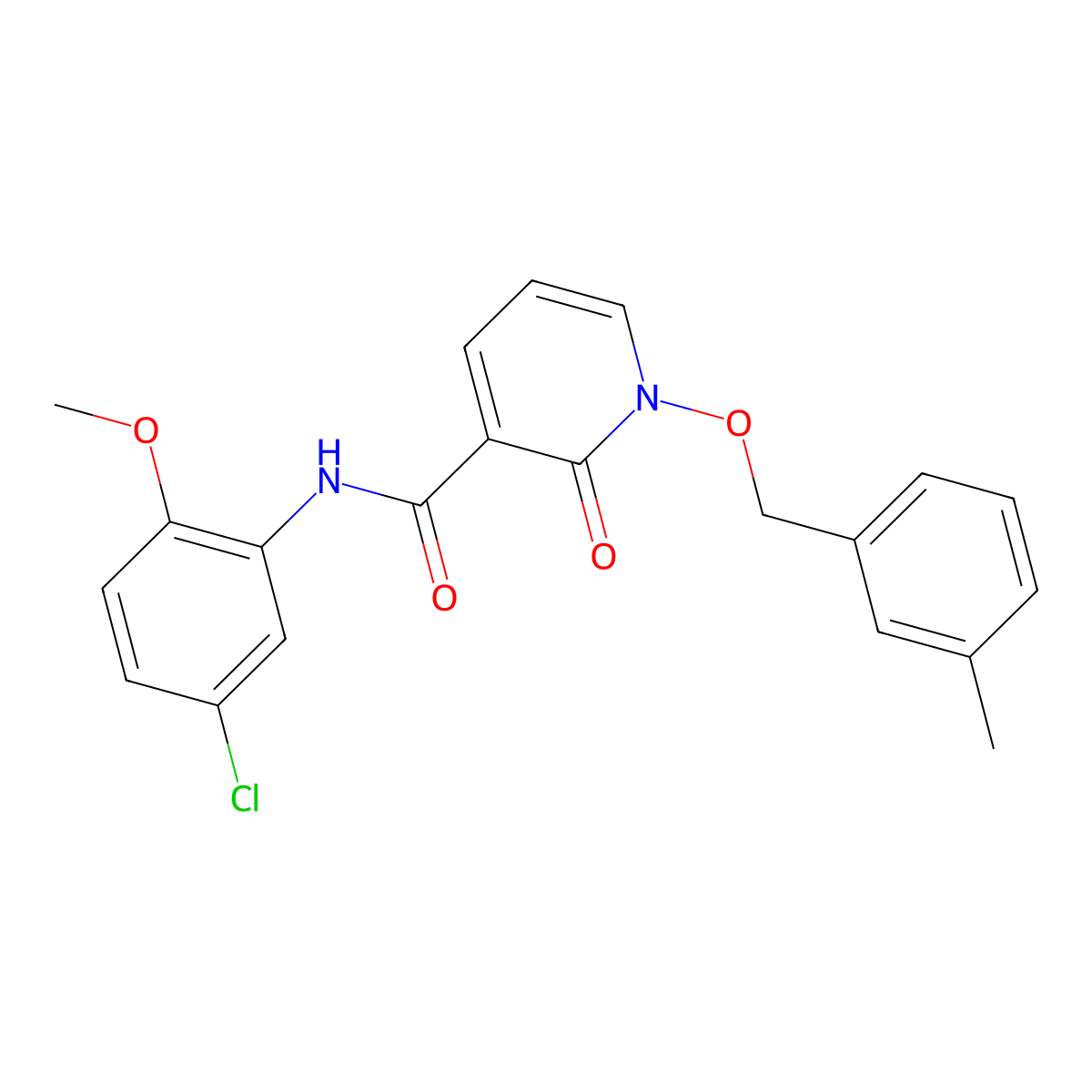 N-(5-chloro-2-methoxyphenyl)-1-((3-methylbenzyl)oxy)-2-oxo-1,2-dihydropyridine-3-carboxamide molecular structure, CAS 852365-68-5