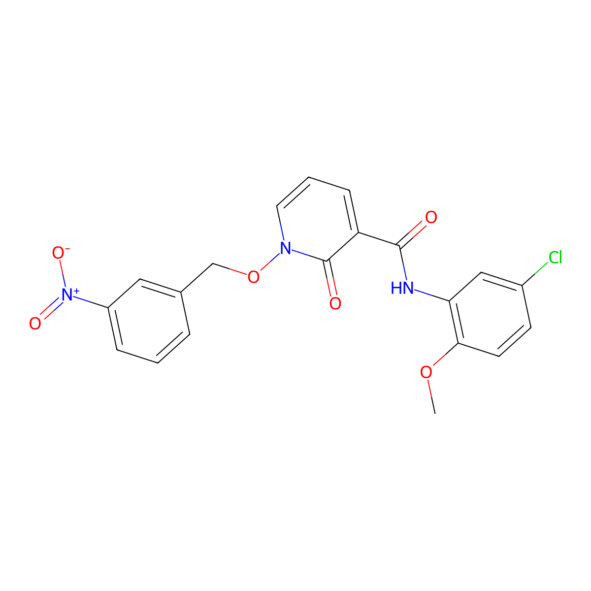N-(5-chloro-2-methoxyphenyl)-1-((3-nitrobenzyl)oxy)-2-oxo-1,2-dihydropyridine-3-carboxamide molecular structure, CAS 852365-70-9