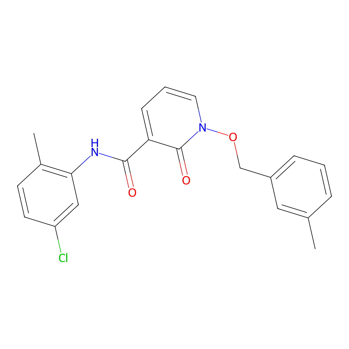 N-(5-chloro-2-methylphenyl)-1-((3-methylbenzyl)oxy)-2-oxo-1,2-dihydropyridine-3-carboxamide molecular structure, CAS 852365-75-4