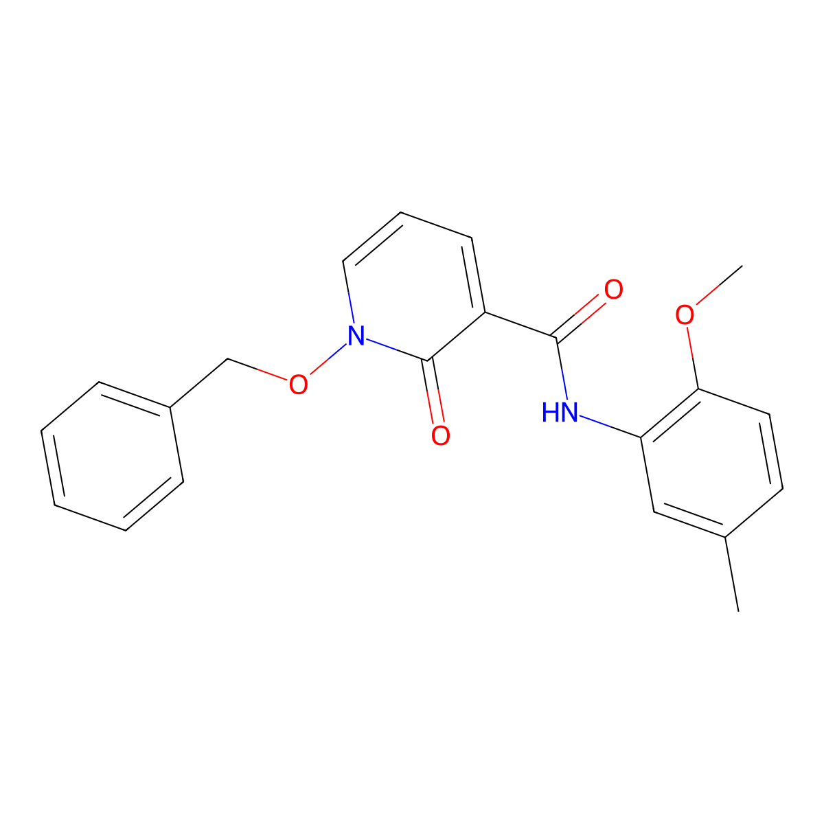 1-(benzyloxy)-N-(2-methoxy-5-methylphenyl)-2-oxo-1,2-dihydropyridine-3-carboxamide molecular structure, CAS 852365-83-4