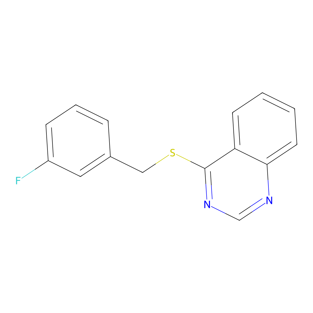 4-((3-Fluorobenzyl)thio)quinazoline molecular structure, CAS 852366-95-1