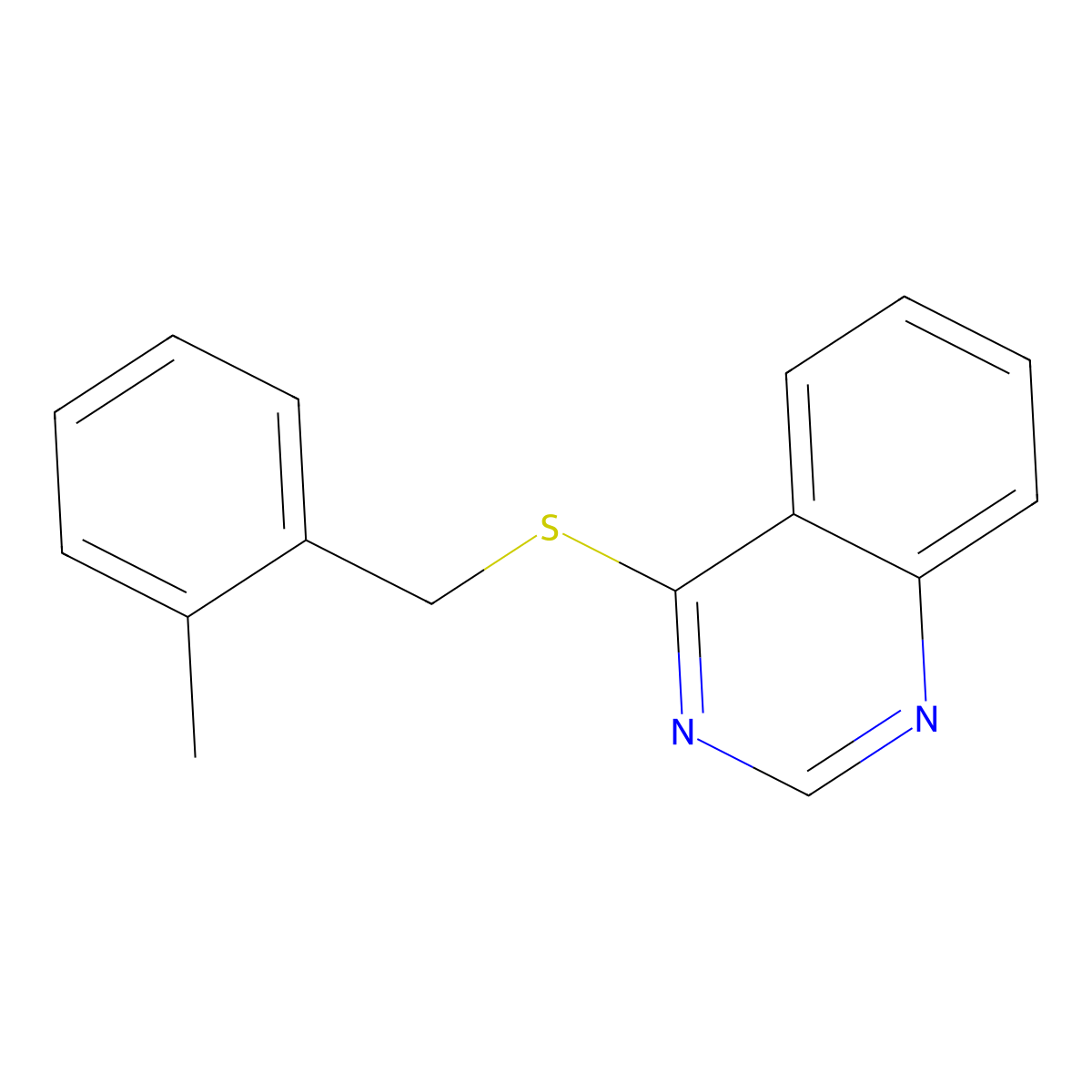 4-[(2-Methylphenyl)methylsulfanyl]quinazoline molecular structure, CAS 852366-97-3