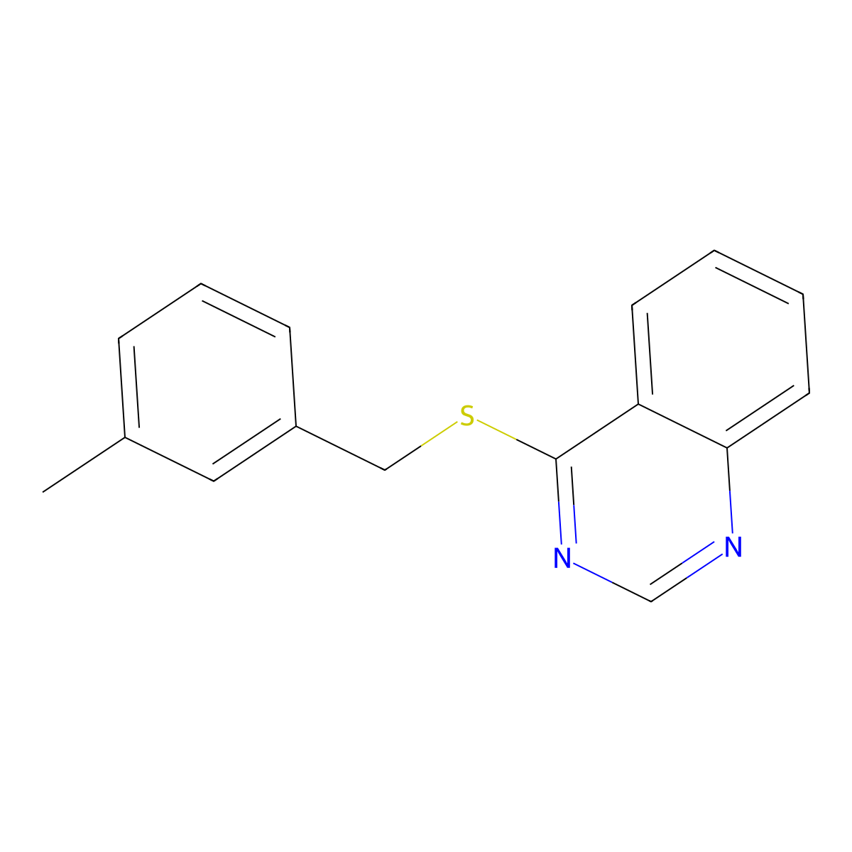 4-((3-Methylbenzyl)thio)quinazoline molecular structure, CAS 852366-98-4