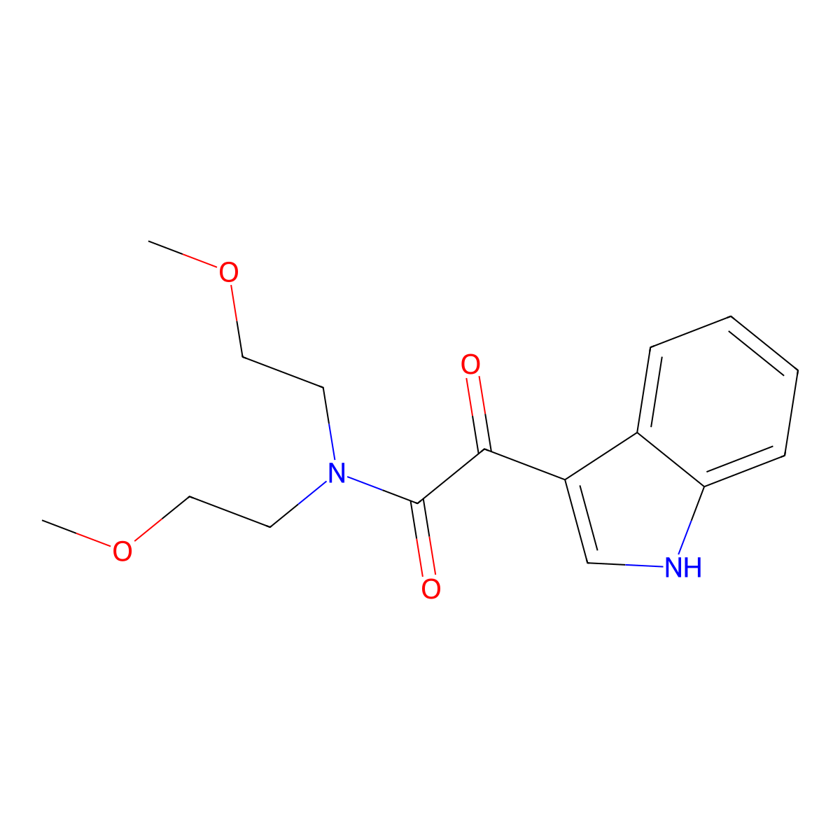2-(1H-indol-3-yl)-N,N-bis(2-methoxyethyl)-2-oxoacetamide molecular structure, CAS 852367-03-4