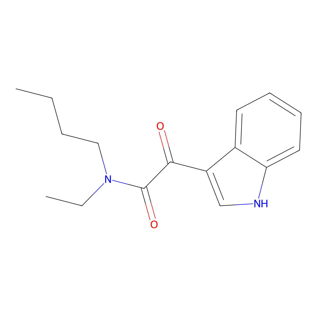 N-butyl-N-ethyl-2-(1H-indol-3-yl)-2-oxoacetamide molecular structure, CAS 852367-06-7