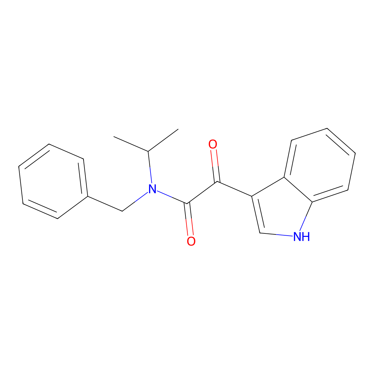 N-benzyl-2-(1H-indol-3-yl)-N-isopropyl-2-oxoacetamide molecular structure, CAS 852367-09-0