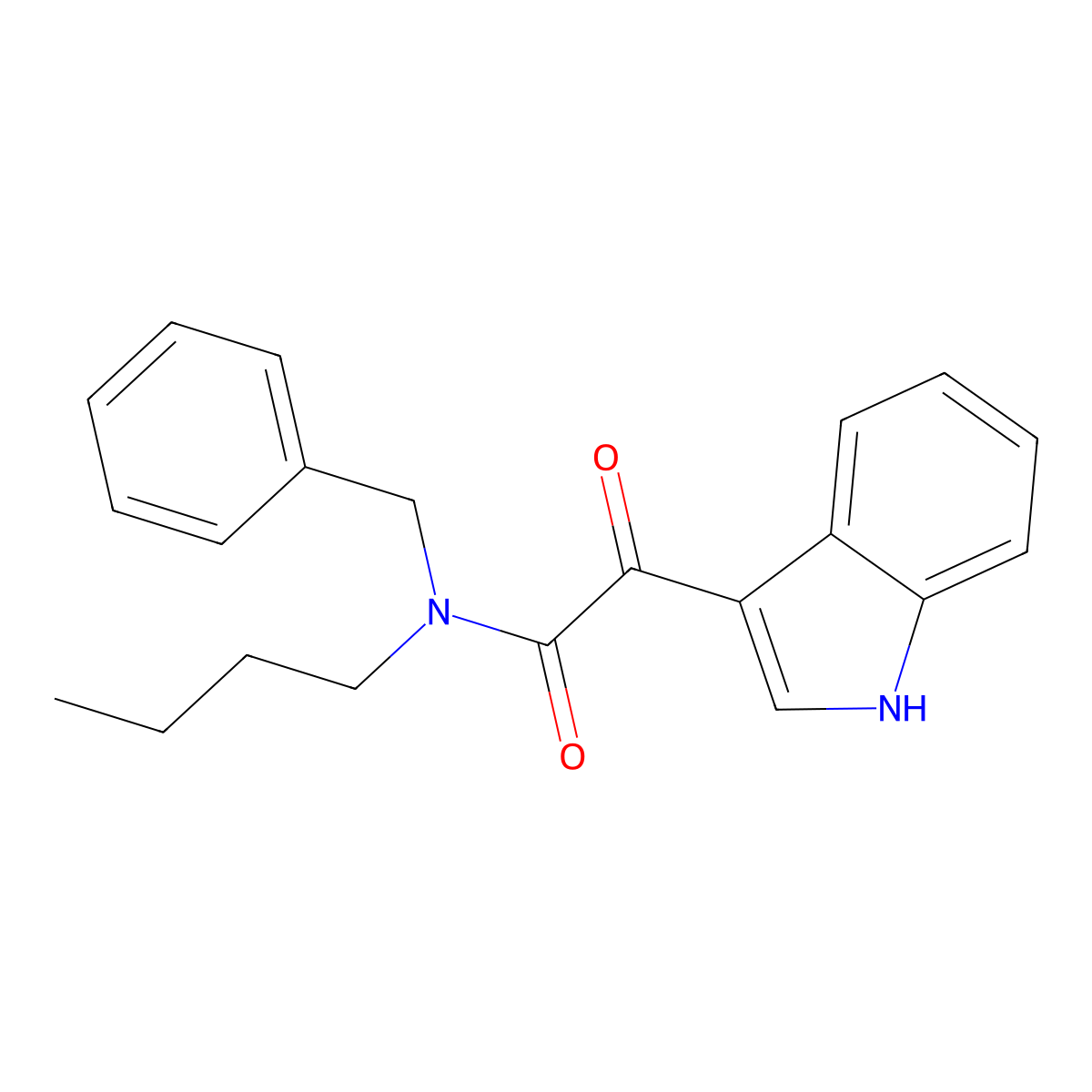 N-benzyl-N-butyl-2-(1H-indol-3-yl)-2-oxoacetamide molecular structure, CAS 852367-10-3