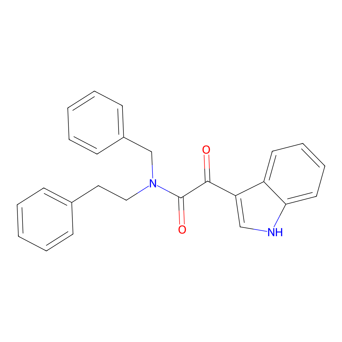 N-benzyl-2-(1H-indol-3-yl)-2-oxo-N-phenethylacetamide molecular structure, CAS 852367-11-4