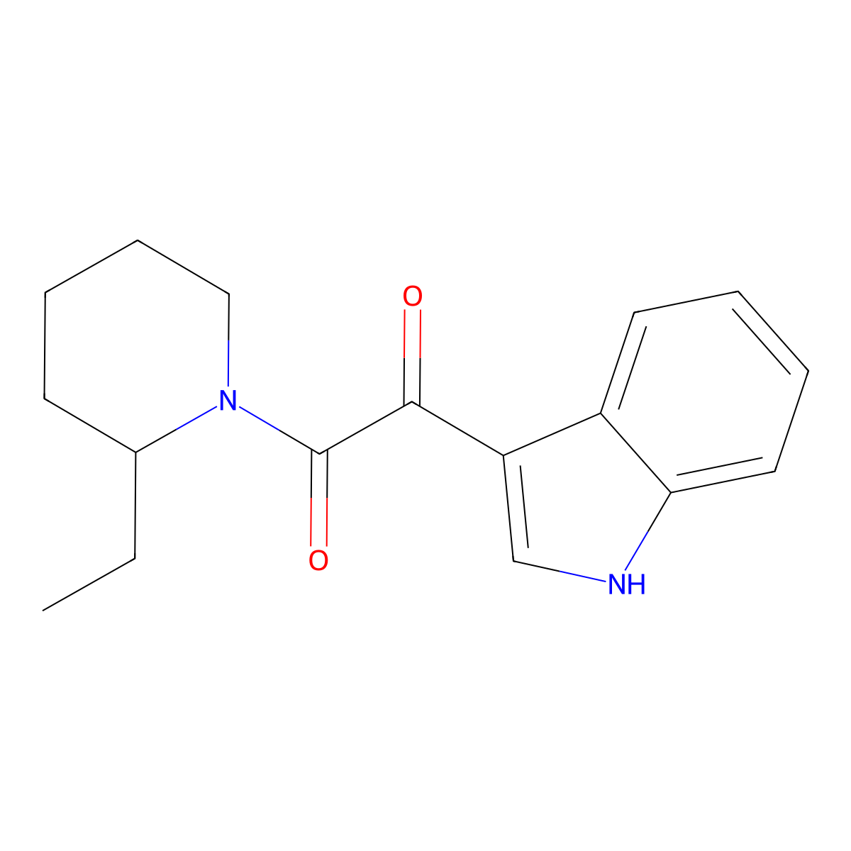 1-(2-ethylpiperidin-1-yl)-2-(1H-indol-3-yl)ethane-1,2-dione molecular structure, CAS 852367-13-6