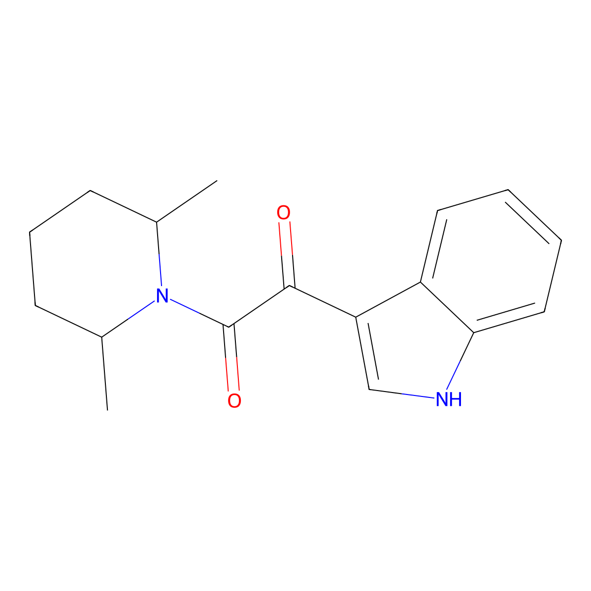 1-(2,6-dimethylpiperidin-1-yl)-2-(1H-indol-3-yl)ethane-1,2-dione molecular structure, CAS 852367-14-7
