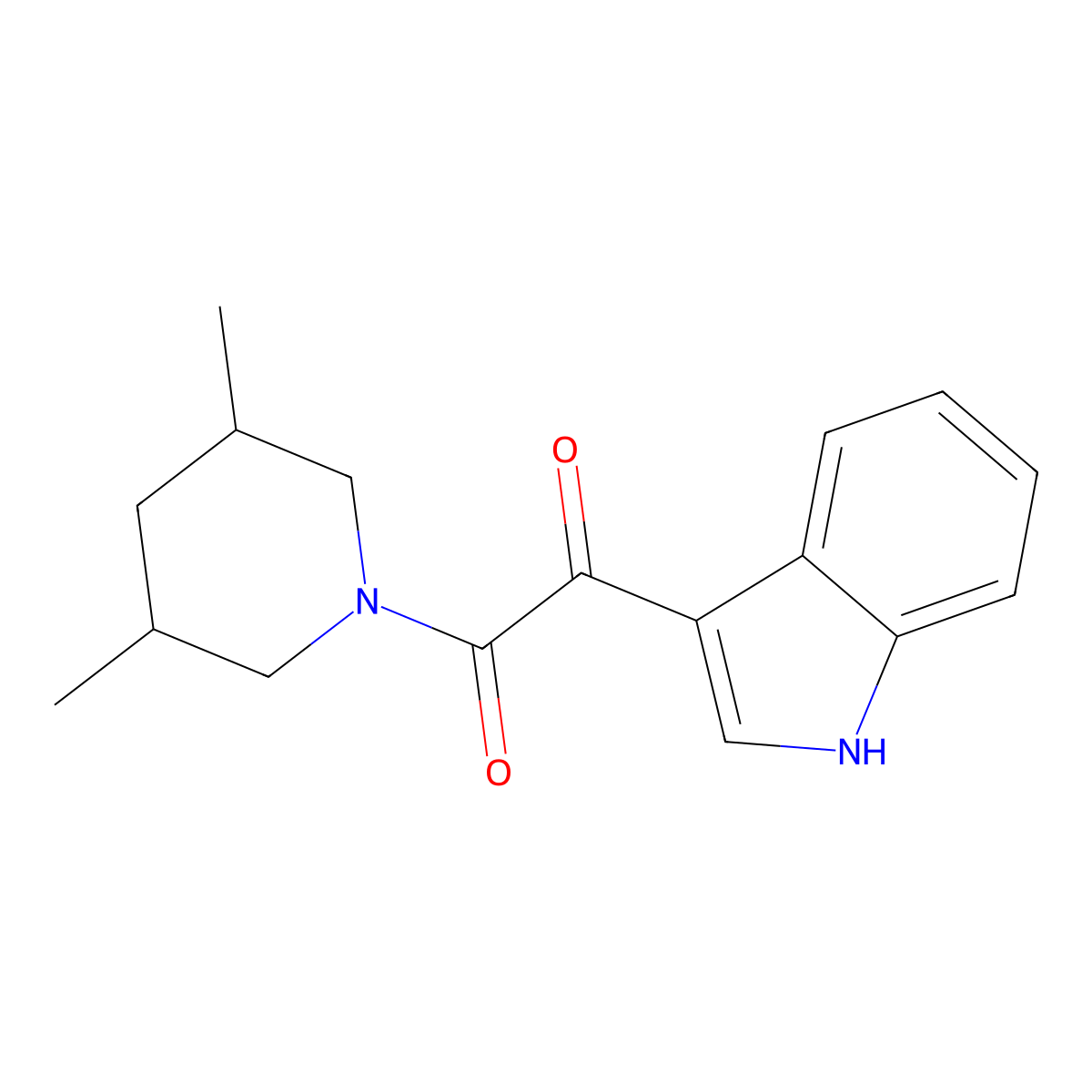 1-(3,5-dimethylpiperidin-1-yl)-2-(1H-indol-3-yl)ethane-1,2-dione molecular structure, CAS 852367-15-8
