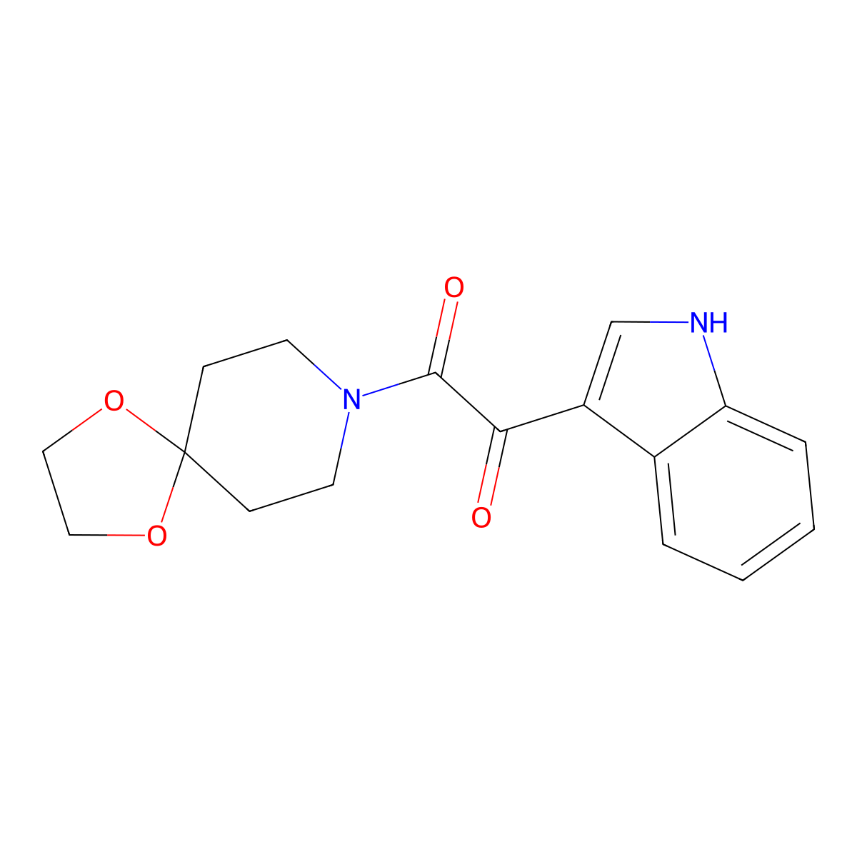 1-(1H-indol-3-yl)-2-(1,4-dioxa-8-azaspiro[4.5]decan-8-yl)ethane-1,2-dione molecular structure, CAS 852367-16-9