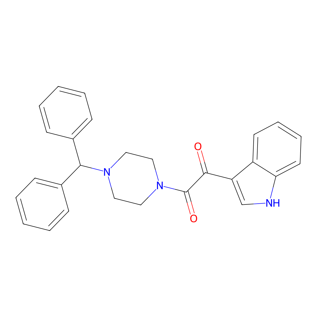1-(4-benzhydrylpiperazin-1-yl)-2-(1H-indol-3-yl)ethane-1,2-dione molecular structure, CAS 852367-19-2