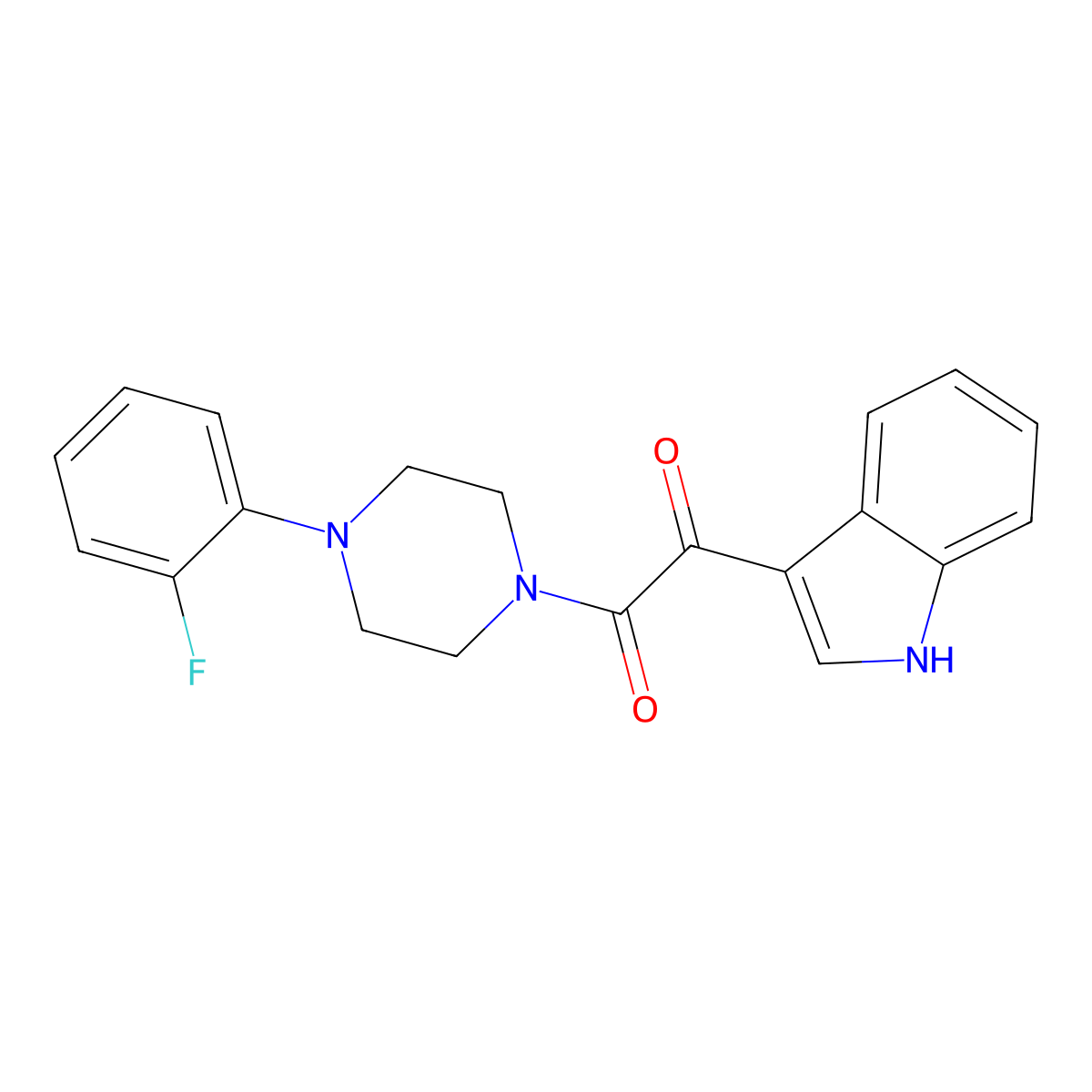 1-[4-(2-fluorophenyl)piperazin-1-yl]-2-(1H-indol-3-yl)ethane-1,2-dione molecular structure, CAS 852367-22-7