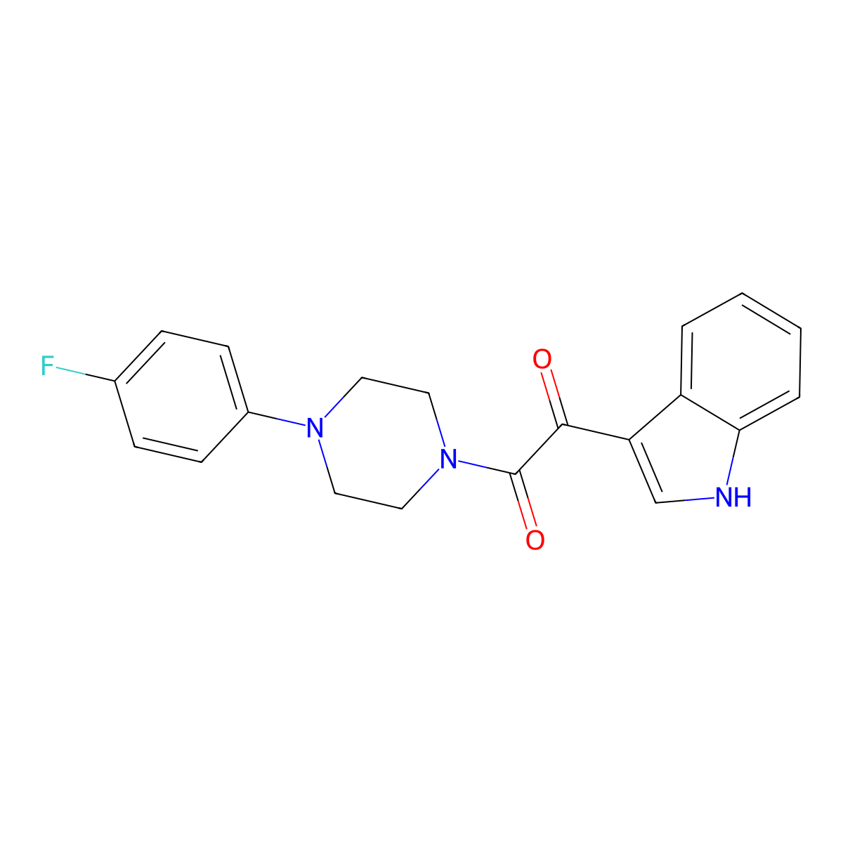 1-[4-(4-fluorophenyl)piperazin-1-yl]-2-(1H-indol-3-yl)ethane-1,2-dione molecular structure, CAS 852367-23-8