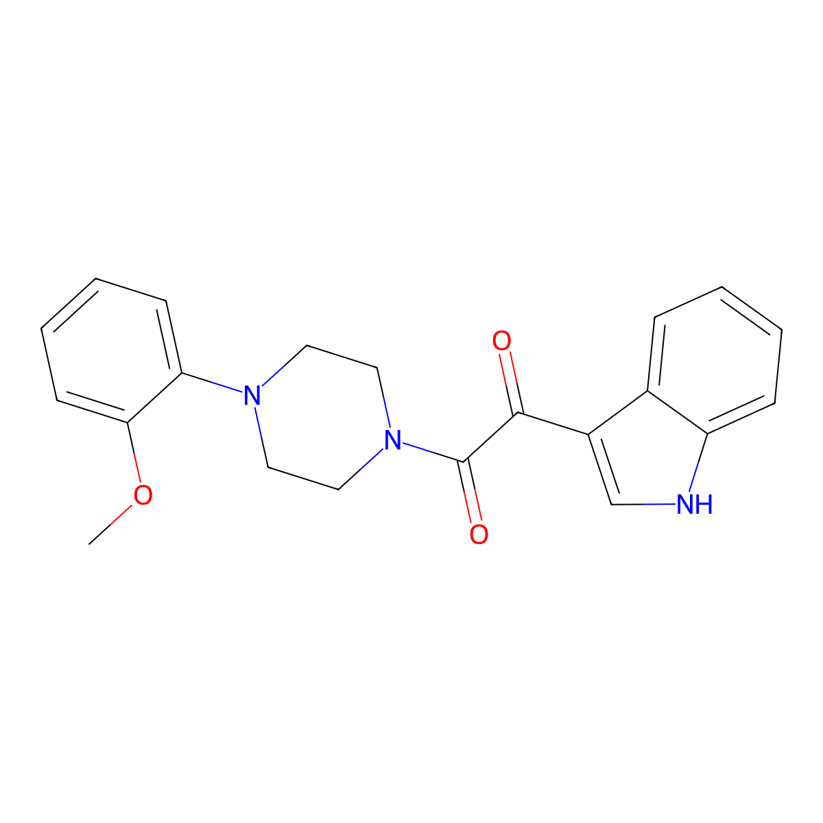1-(1H-indol-3-yl)-2-[4-(2-methoxyphenyl)piperazin-1-yl]ethane-1,2-dione molecular structure, CAS 852367-24-9