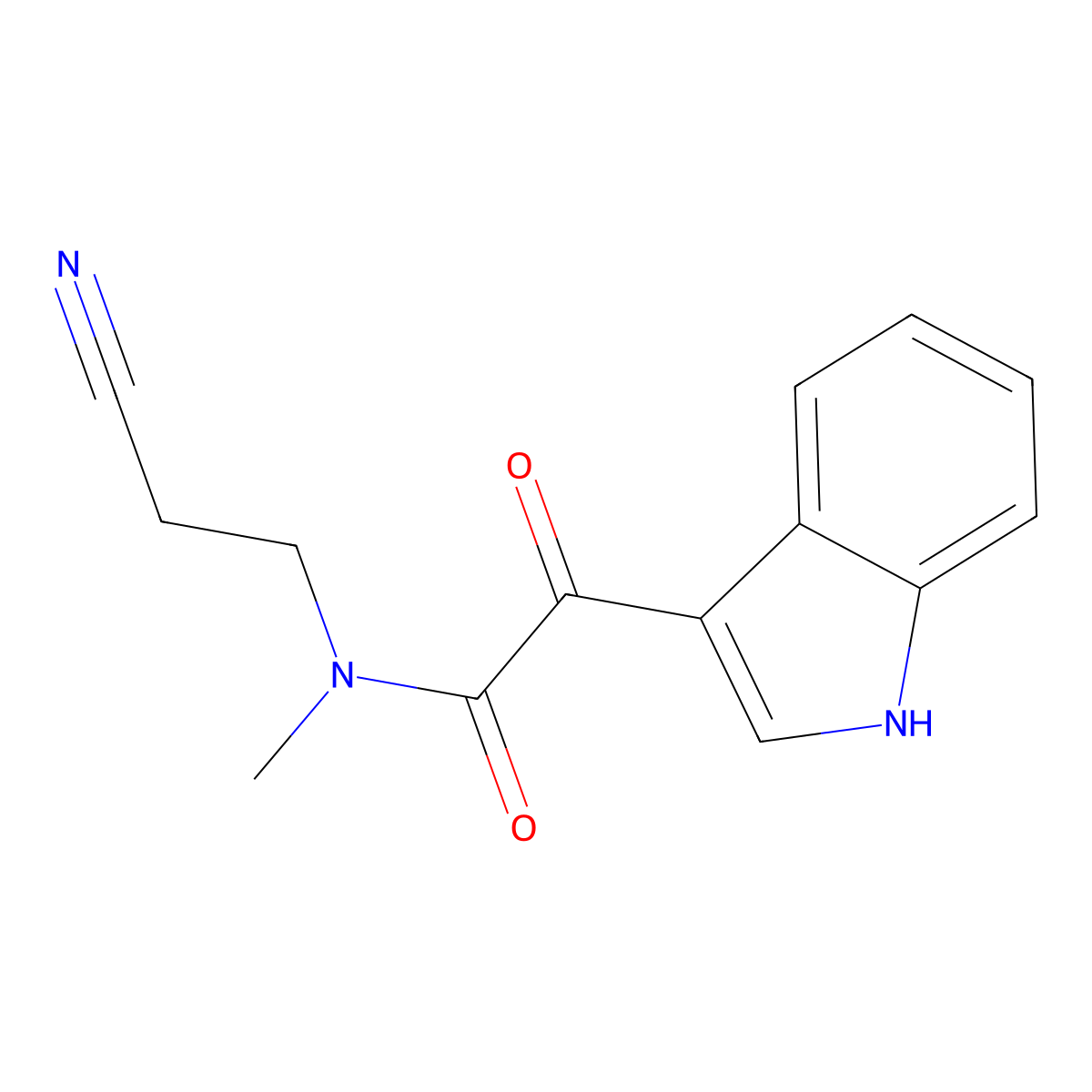 N-(2-cyanoethyl)-2-(1H-indol-3-yl)-N-methyl-2-oxoacetamide molecular structure, CAS 852367-27-2