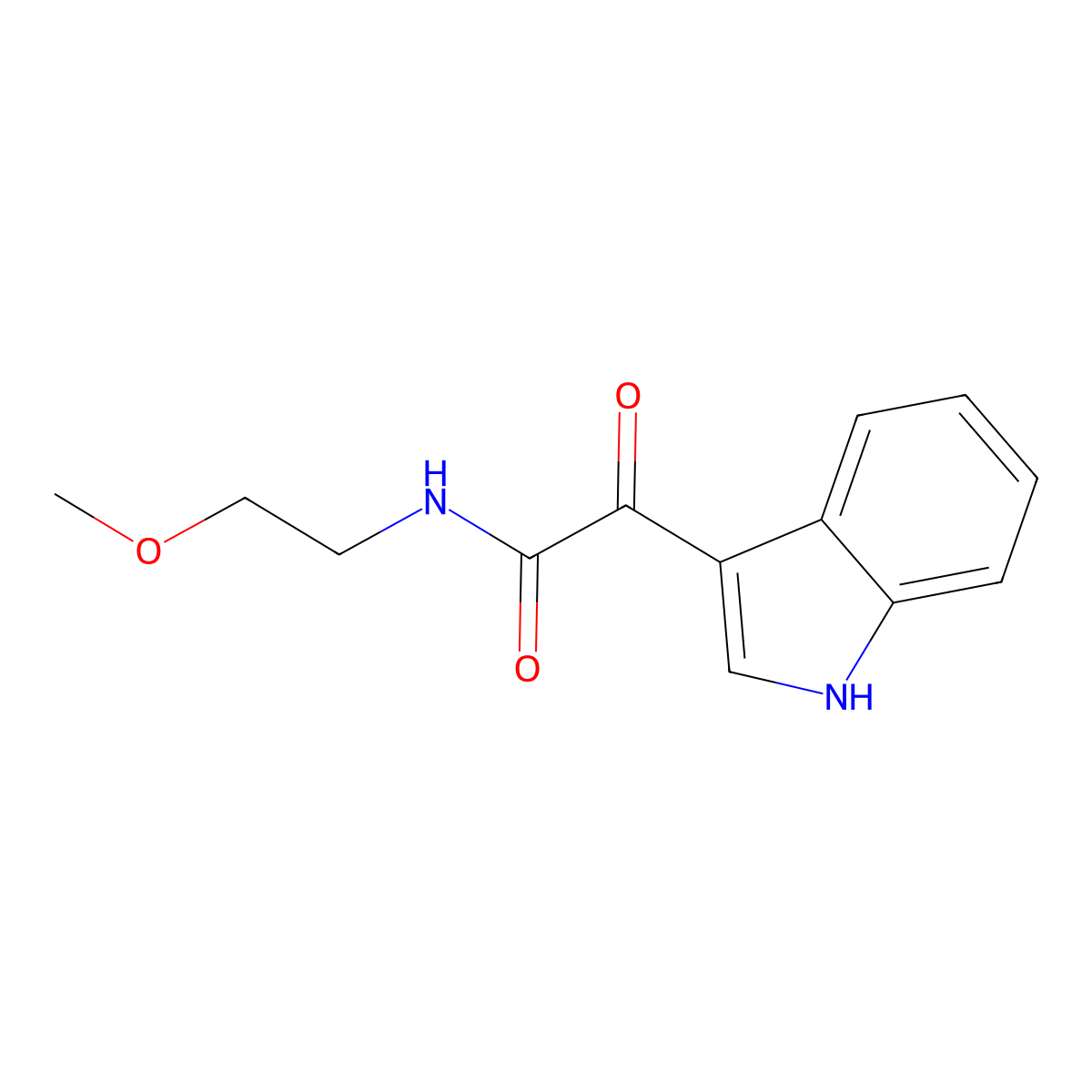 2-(1H-indol-3-yl)-N-(2-methoxyethyl)-2-oxoacetamide molecular structure, CAS 852367-29-4