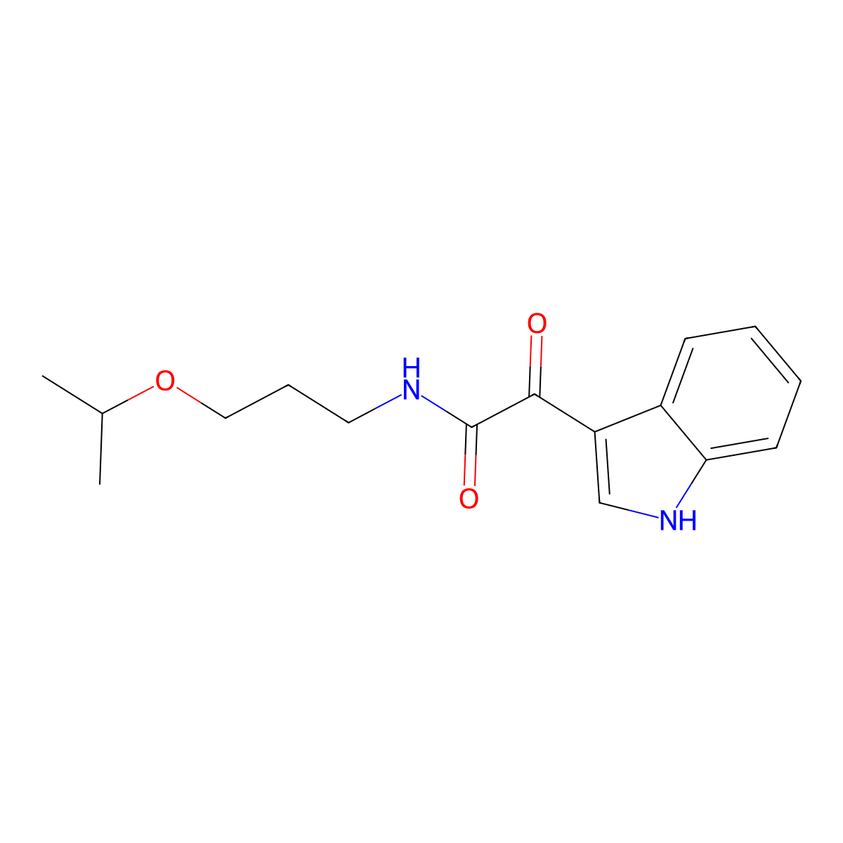2-(1H-indol-3-yl)-N-(3-isopropoxypropyl)-2-oxoacetamide molecular structure, CAS 852367-30-7
