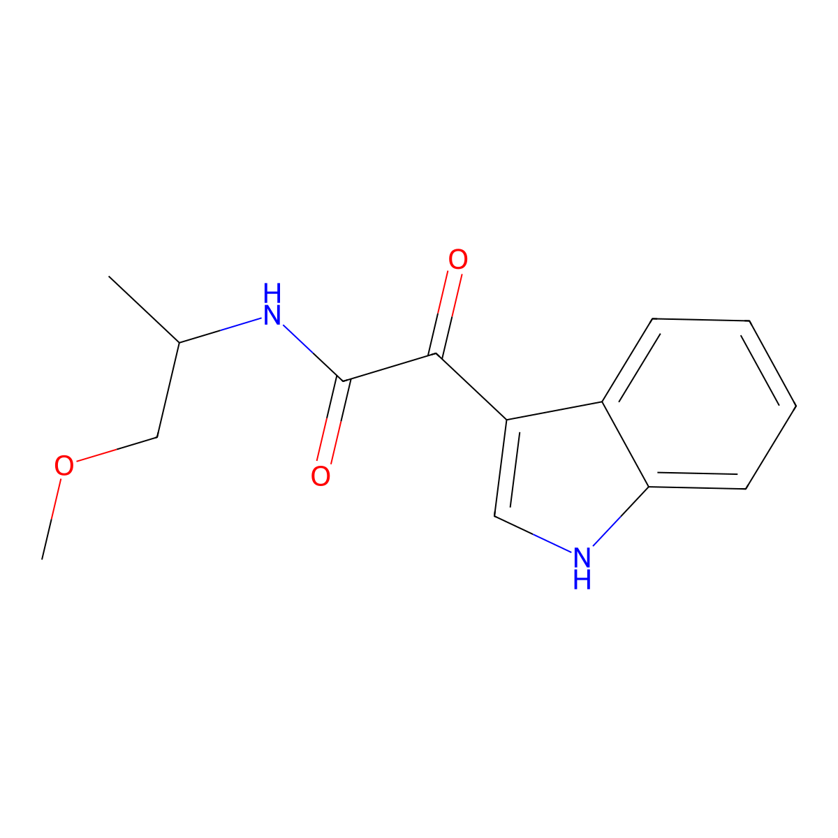 2-(1H-indol-3-yl)-N-(1-methoxypropan-2-yl)-2-oxoacetamide molecular structure, CAS 852367-31-8