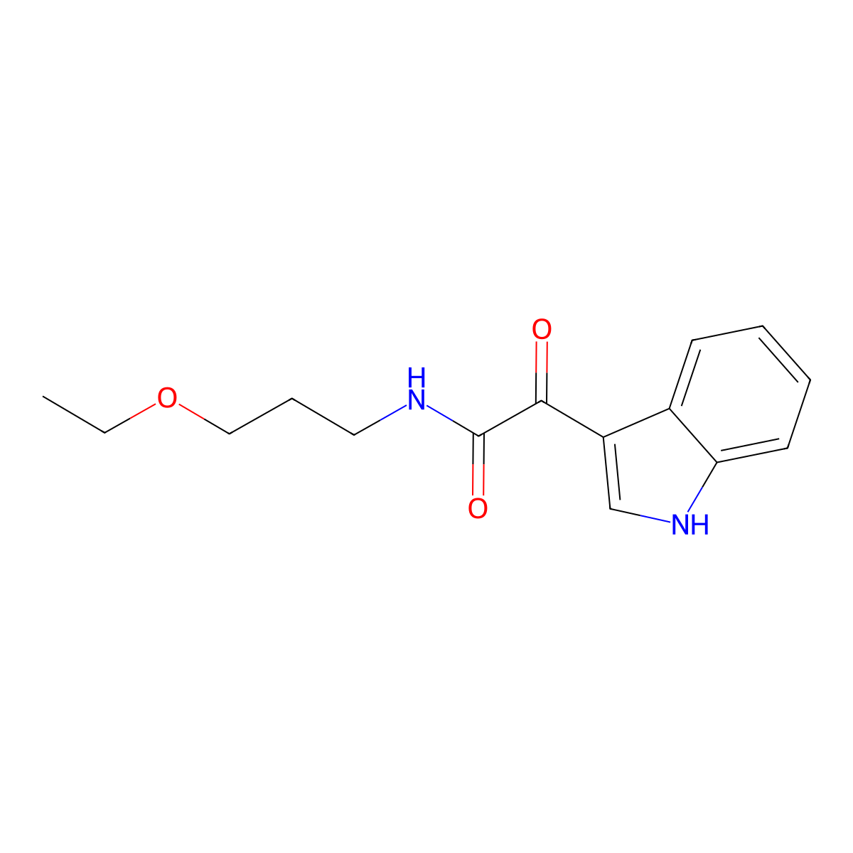 N-(3-ethoxypropyl)-2-(1H-indol-3-yl)-2-oxoacetamide molecular structure, CAS 852367-32-9