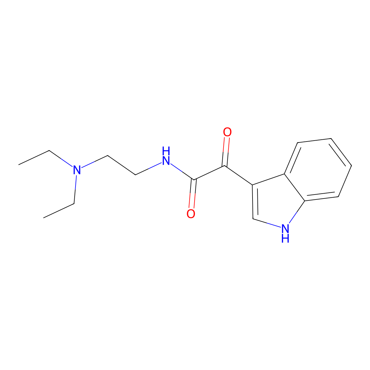 N-[2-(diethylamino)ethyl]-2-(1H-indol-3-yl)-2-oxoacetamide molecular structure, CAS 852367-33-0