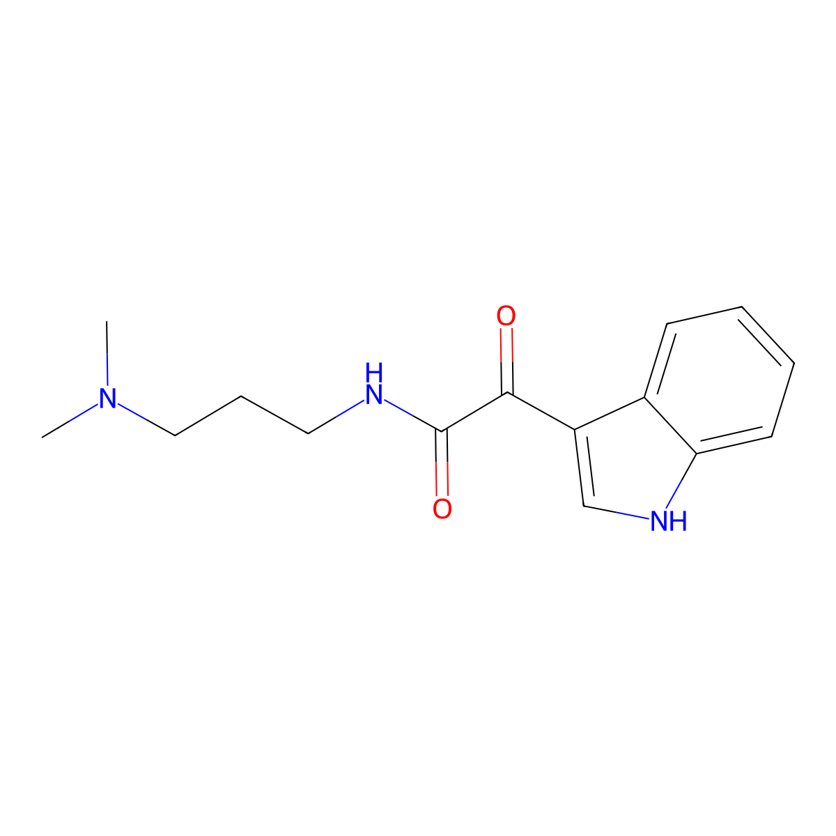 N-[3-(dimethylamino)propyl]-2-(1H-indol-3-yl)-2-oxoacetamide molecular structure, CAS 852367-34-1