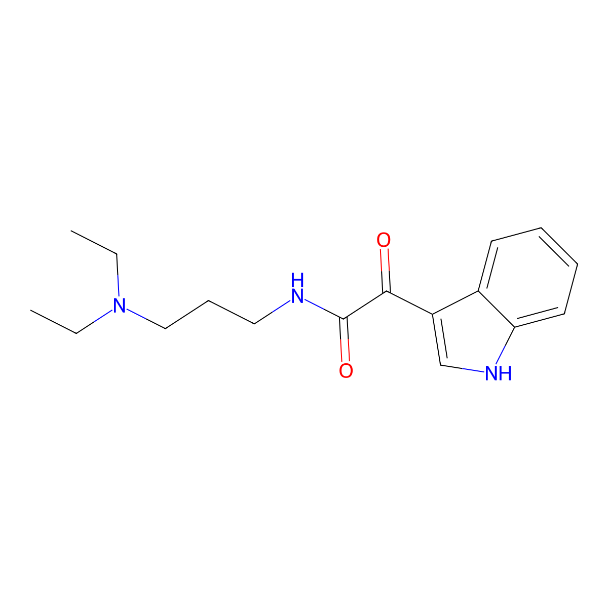 N-[3-(diethylamino)propyl]-2-(1H-indol-3-yl)-2-oxoacetamide molecular structure, CAS 852367-35-2