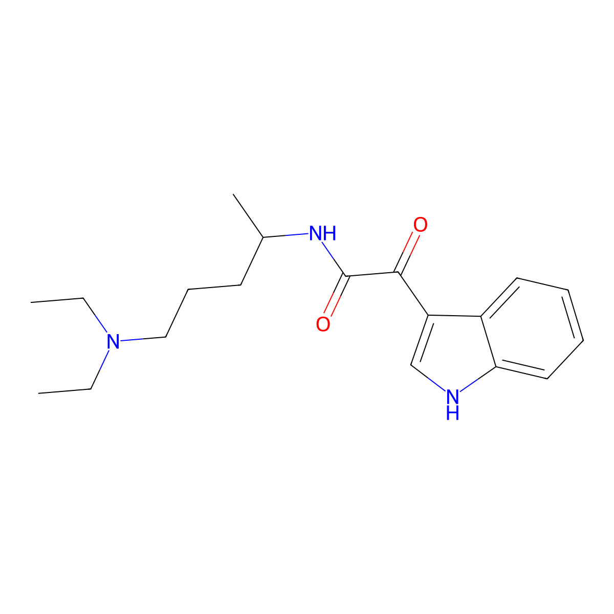 N-[5-(diethylamino)pentan-2-yl]-2-(1H-indol-3-yl)-2-oxoacetamide molecular structure, CAS 852367-36-3